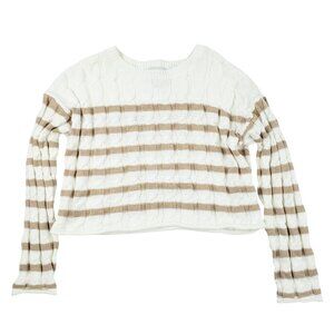 Pink Rose Women's Small Long Sleeve Pullover Cropped Open Knit Sweater